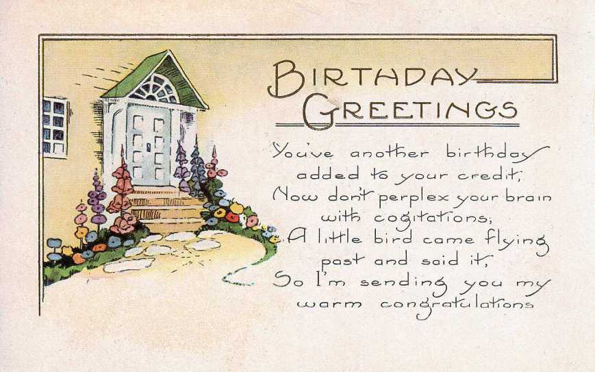 Birthday post card